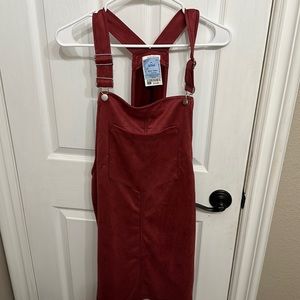 Burgundy Overall Dress